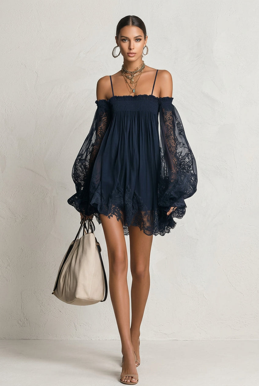 Marina - Vestido corto azul marino