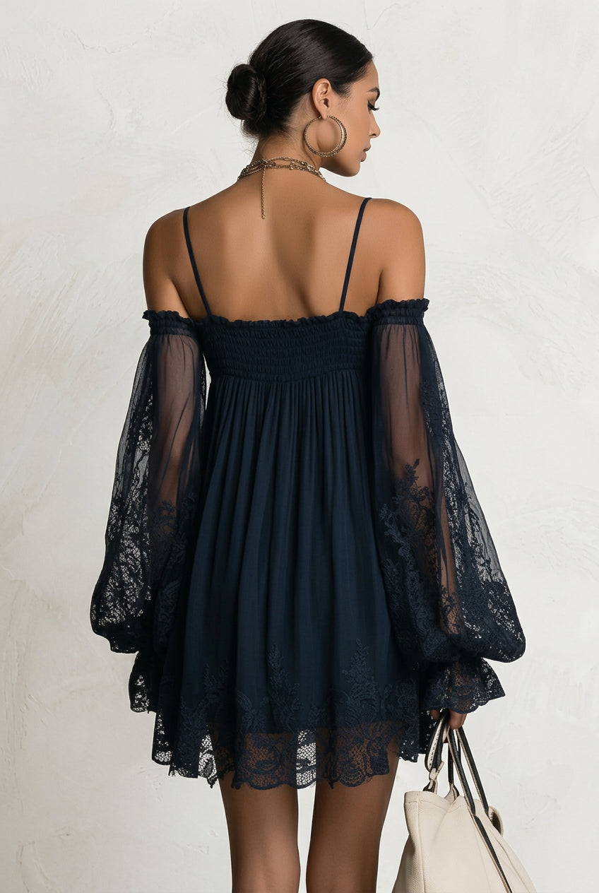 Marina - Vestido corto azul marino