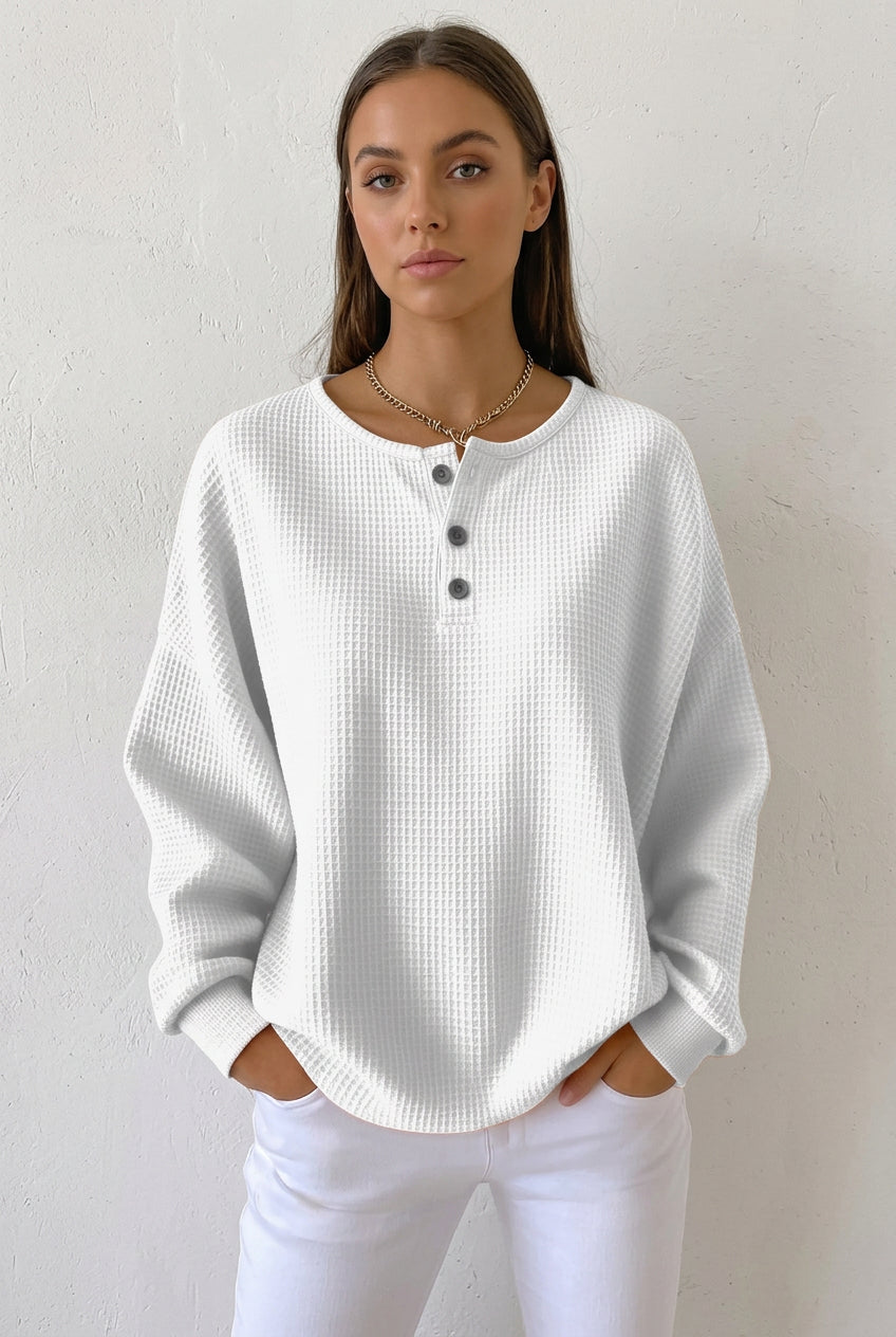 Milagros - Sudadera Henley de Textura