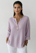 Lucía - Camiseta Henley  Waffle