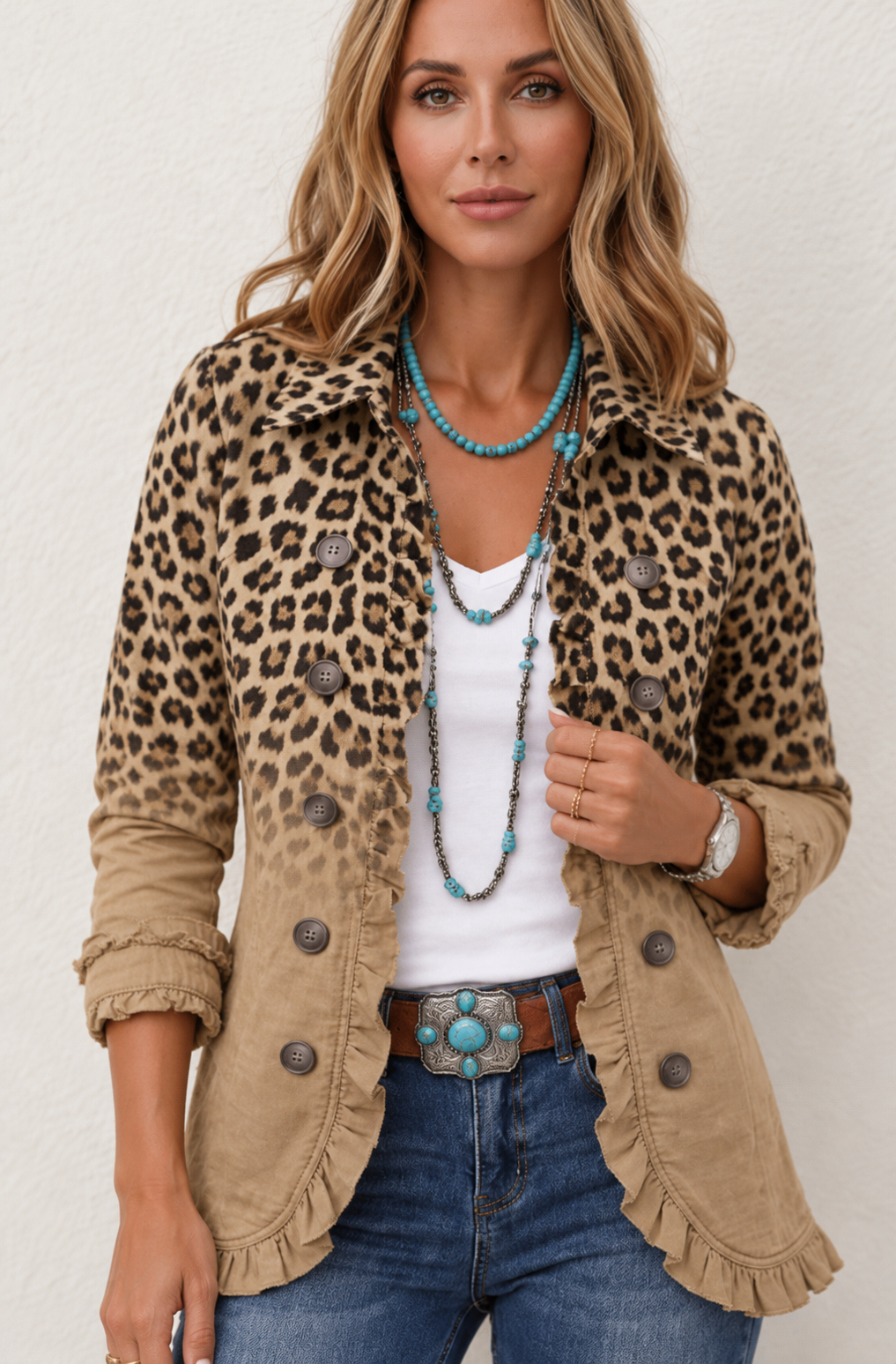 Donatella - Chaqueta Leopardo Bordada