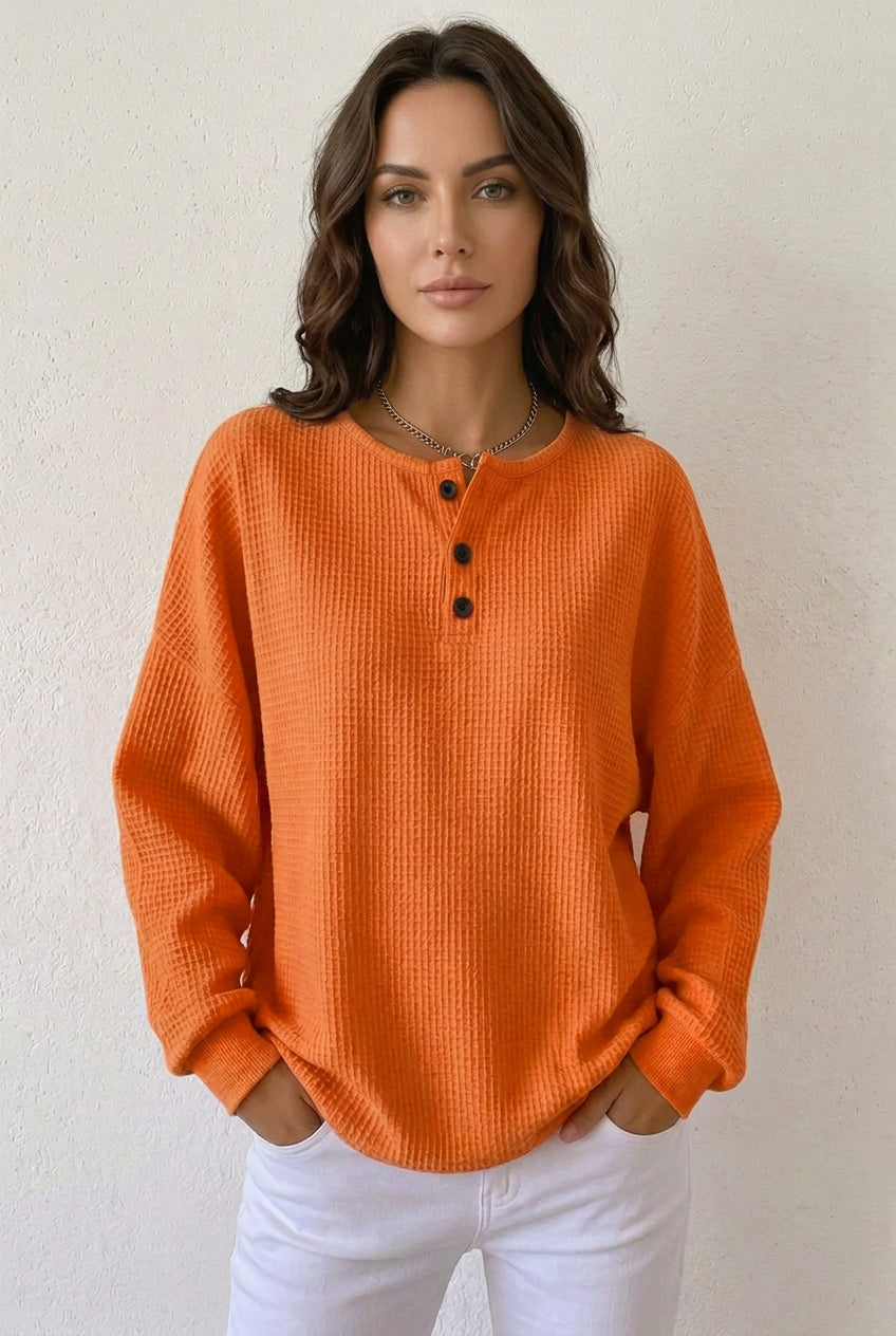 Milagros - Sudadera Henley de Textura