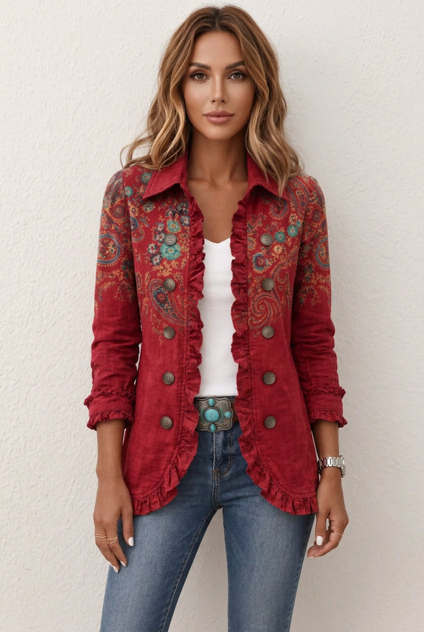 Carlota | Chaqueta Bohemia Paisley con Volantes