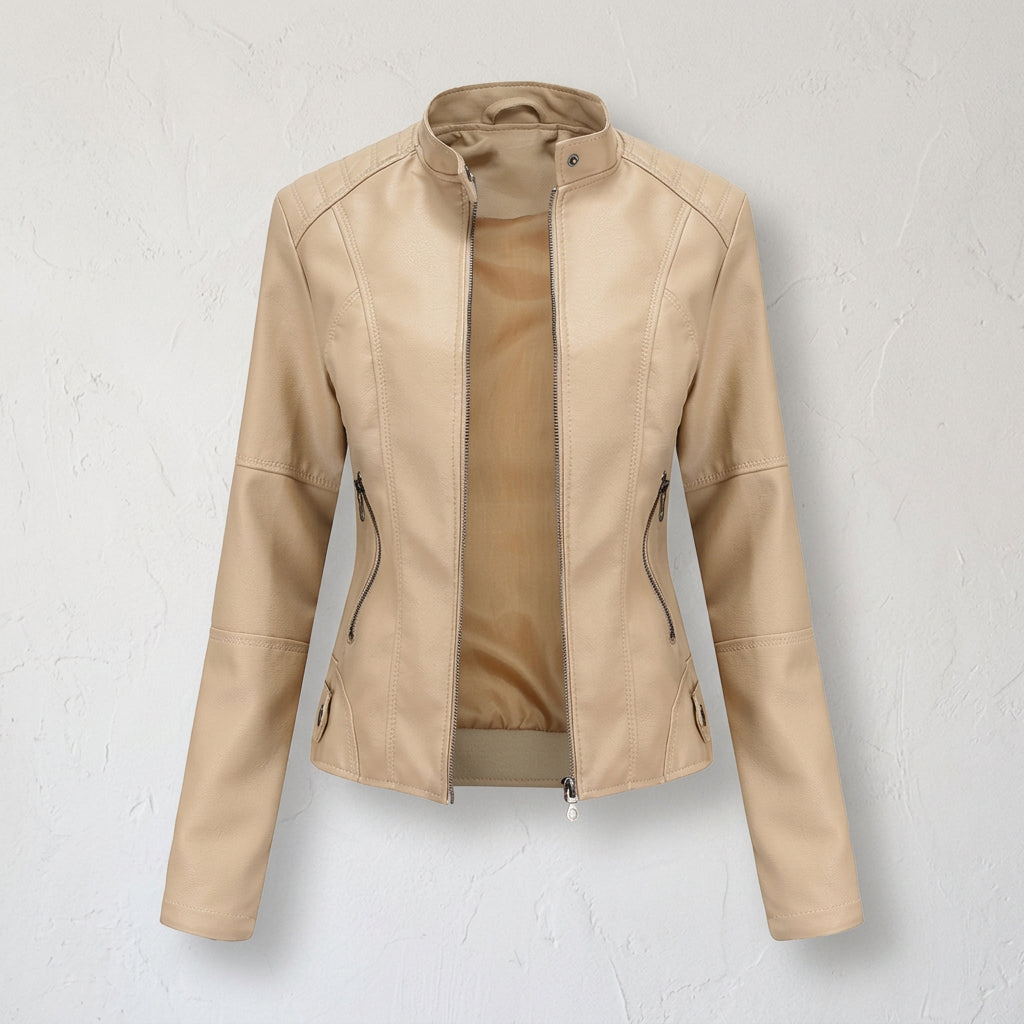 Helen - Chaqueta Motera con Cuello Alto